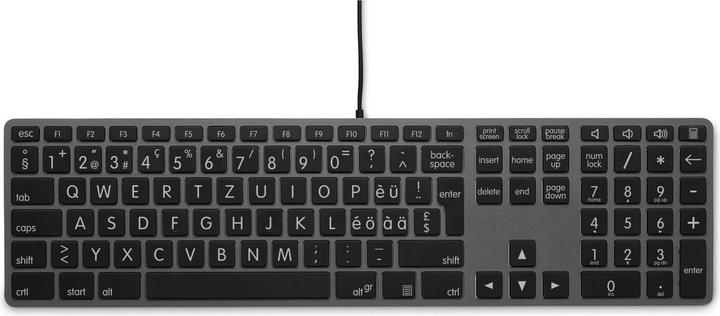 LMP Tastatur USB Grosse Beschriftung WinOS Grau (CH, Kabelgebunden)