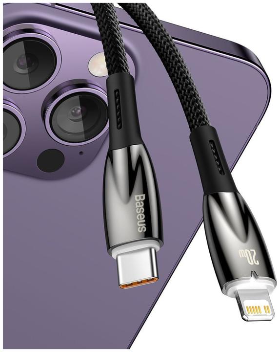 Produktbild Baseus USB-C cable for Lightning Glimmer Series, 20W, 2m (Black) (2 m, USB 2.0, 20 W)