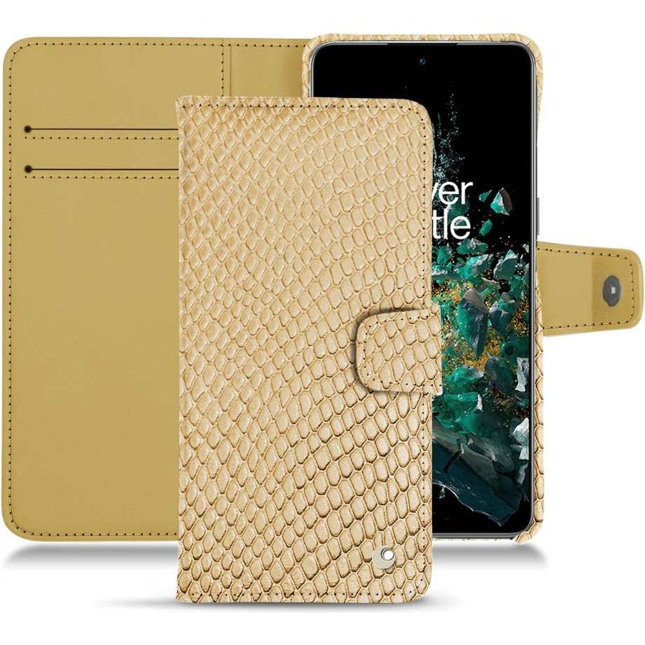 Noreve Lederschutzhülle Wallet (OnePlus 10T), Smartphone Hülle, Beige