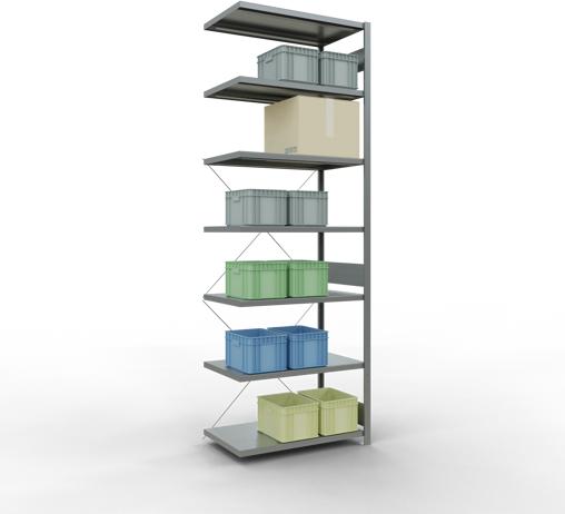 Produktbild Schulte Lagertechnik Stecksystem Anbauregal MULTIplus250 mit Kreuzstrebe