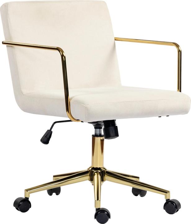 Homcom Schreibtischstuhl Polyester, Stahl Cremeweiss (47 - 57 cm)