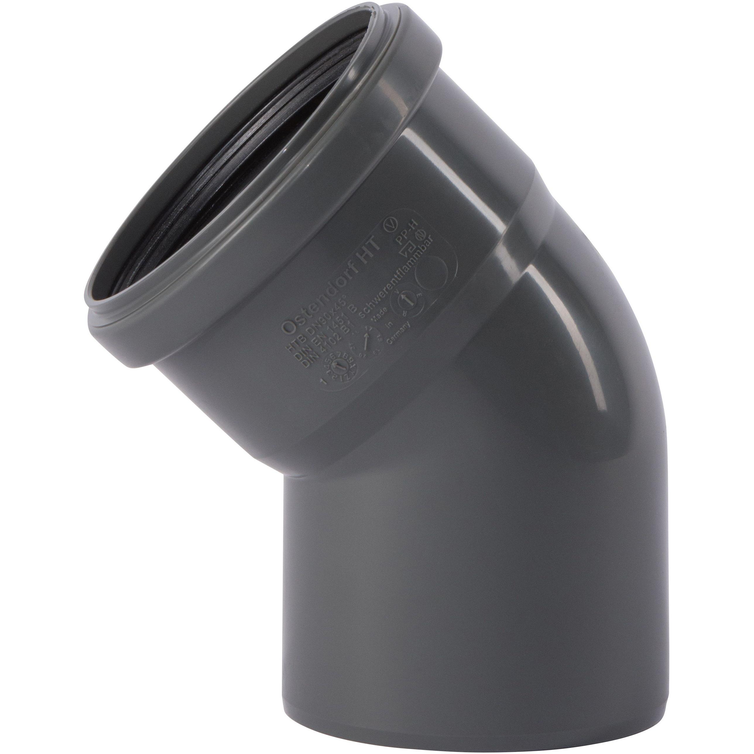 Ostendorf, Rohrverbindungstechnik, HTsafe-Bogen B DN/OD 90, 45Grad (Winkelverbindung)