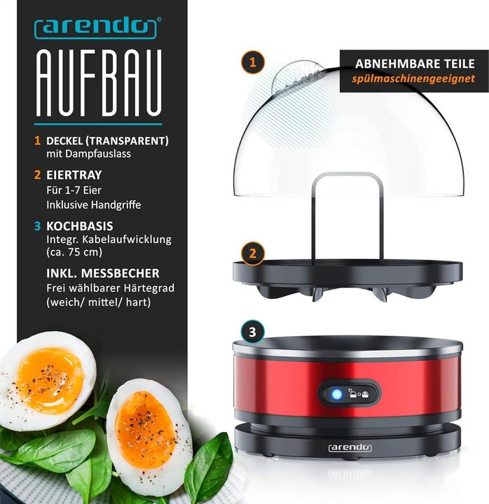 Image du produit Arendo Eierkocher Sevencook mit Warmhaltefunktion