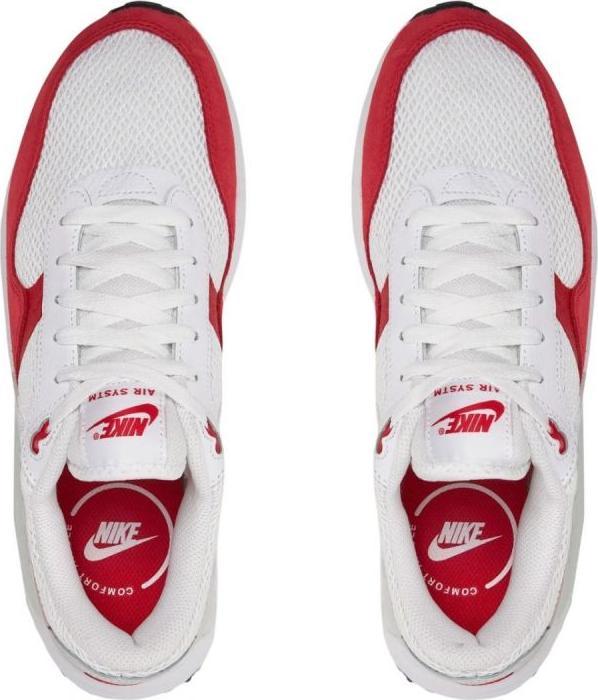 Actual product image Nike Air Max SYSTM Men "s Shoes WHITE/WHITE-UNIVERSITY RED-PHO Size: 9 (42.5)
