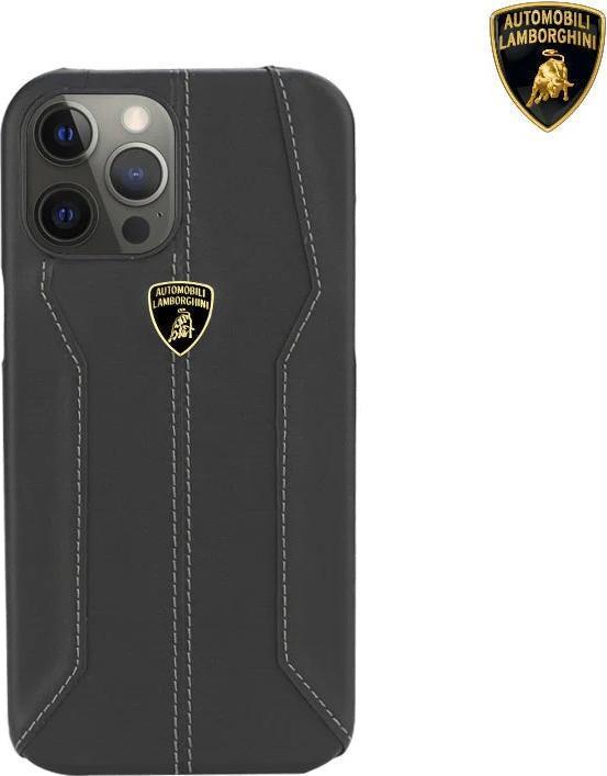 Immagine prodotto Tonino Lamborghini iPhone 13 Pro - Automobili Lamborghini Echtleder Handyhülle Hurican D1, schwarz (Apple iPhone 13 Pro)