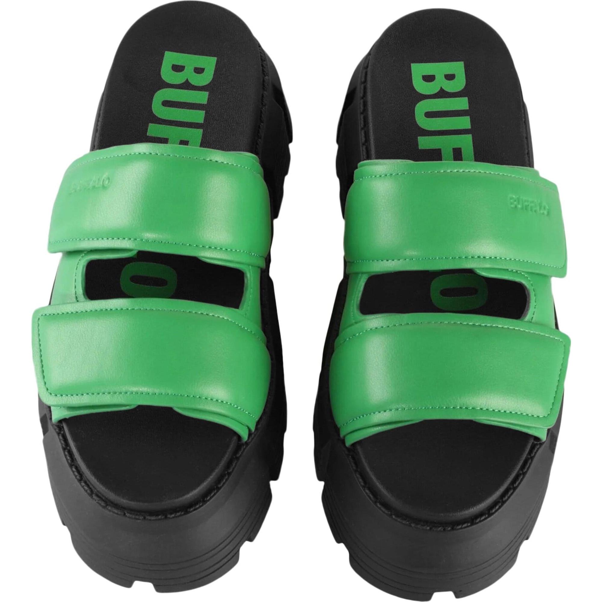 Thumbnail - Buffalo, Damen, Hausschuhe, Ava Velari Vegan Nappa - 159591, Grün, (39)