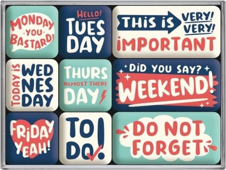 Produktbild Nostalgic-Art Merchandising Nostalgic Art Magnet-Set Happy Week 1 Stück, Mehrfarbig, Detailfarbe (1 x)