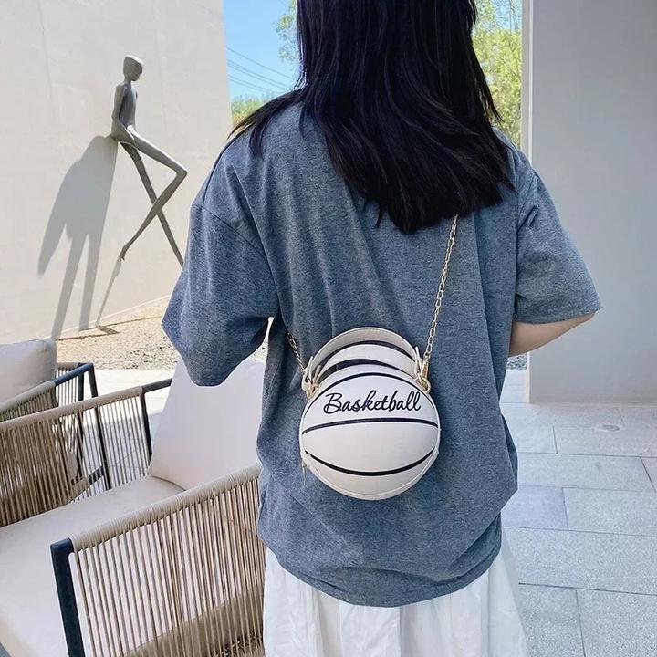 Actual product image Only-Bags.Store Interessante Basketballtasche aus Leder in Form eines Balls, Geldbörsen für Teenager