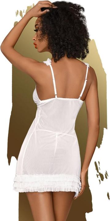 Productafbeelding Penthouse Lingerie After sunset - Ruffle babydoll met string, 2 stuks - wit (M, L)