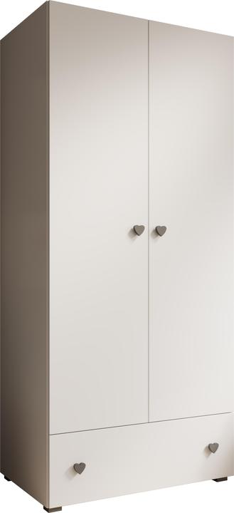 ADRK Furniture Schrank Emily mit Drehtüren und einem griff in Herzform (grau) (80 cm)