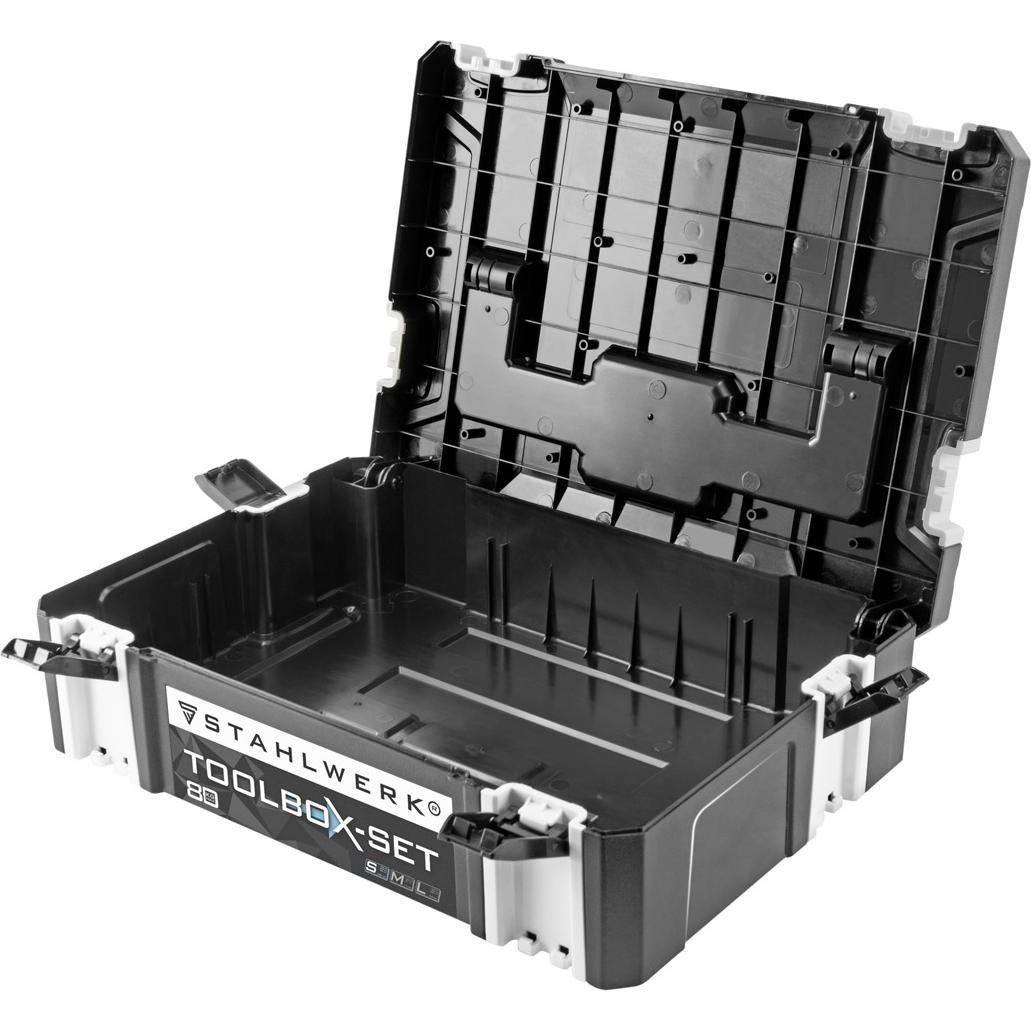 Stahlwerk, Werkzeugkoffer, Toolbox Set 5 in 1 Systembox Werkzeugkiste Werkzeugkoffer Werkzeugbox (5 Teile)