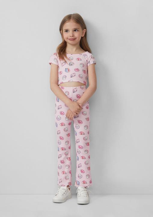 Actual product image S.Oliver Leggins Gerippte Leggings mit Flared Leg und All-over-Print (110)