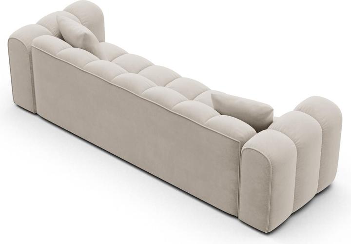 Actual product image Maison Heritage Velvet Sofa With Bed Function And Box, "Arden", 3 Seats, Ecru, 253x102x70 Made in Europe (3-seater)