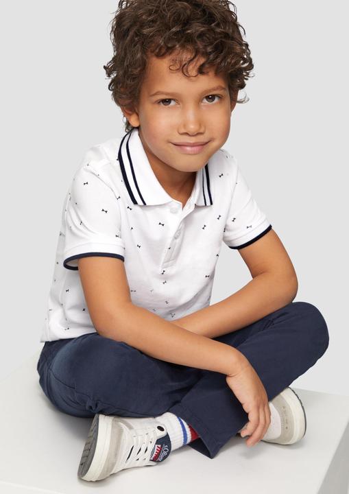 Produktbild S.Oliver Polo-Shirt Poloshirt mit Kontrast-Details und All-over-Print (92)