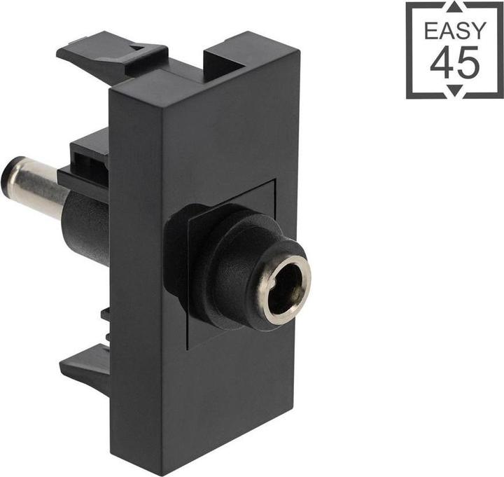 Actual product image Delock Easy 45 module DC 5.5 x 2.1 mm socket to DC 5.5 x 2.1 mm plug black