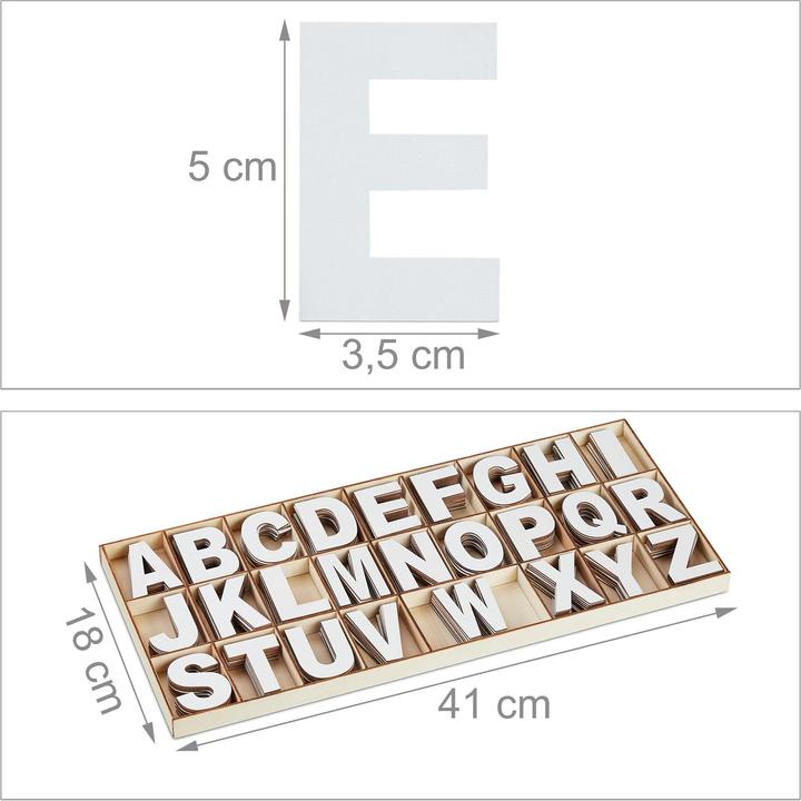 Image du produit Relaxdays 208pcs Lettres en bois