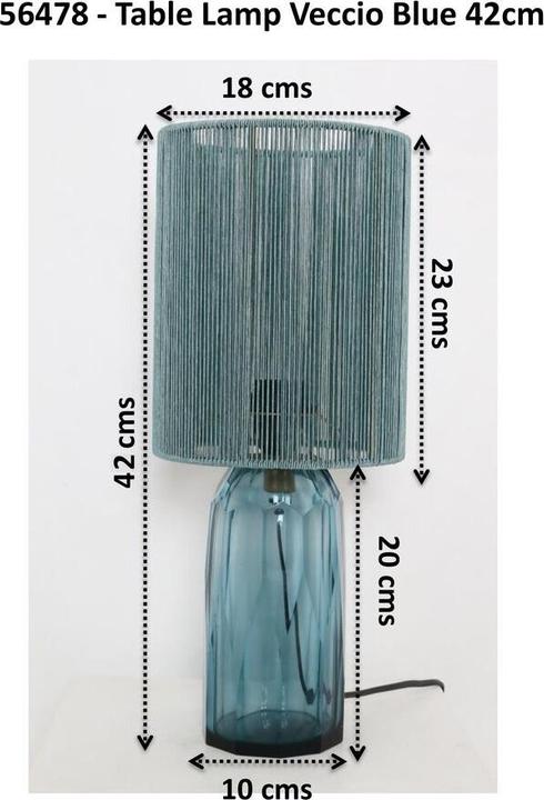 Image du produit Kare Design Lampe de table Vecchio Bleu 42cm