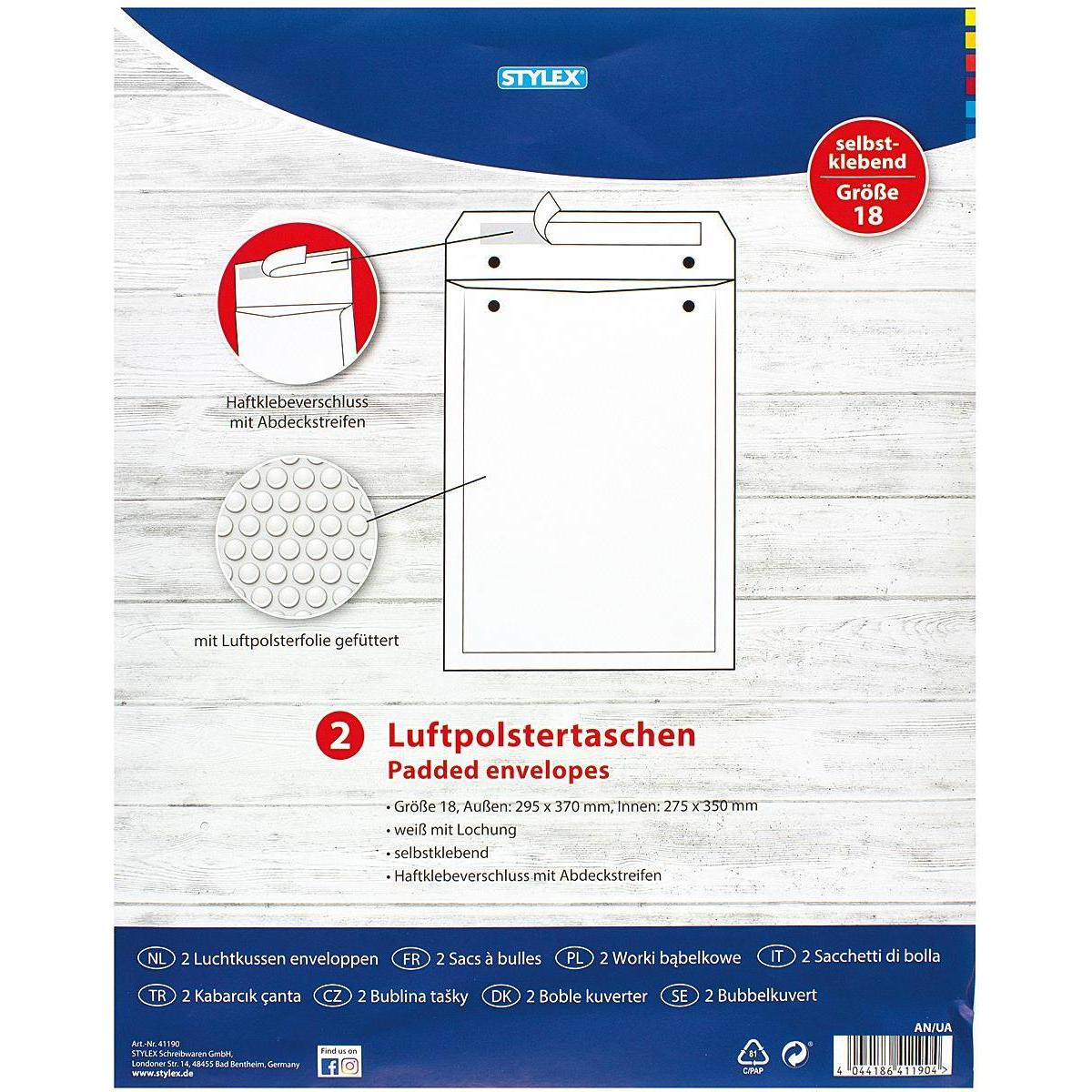 Thumbnail - 5x Stylex, Versandtasche + Luftpolstertasche, Luftpolstertasche Gr18 ws 2St (2 x)