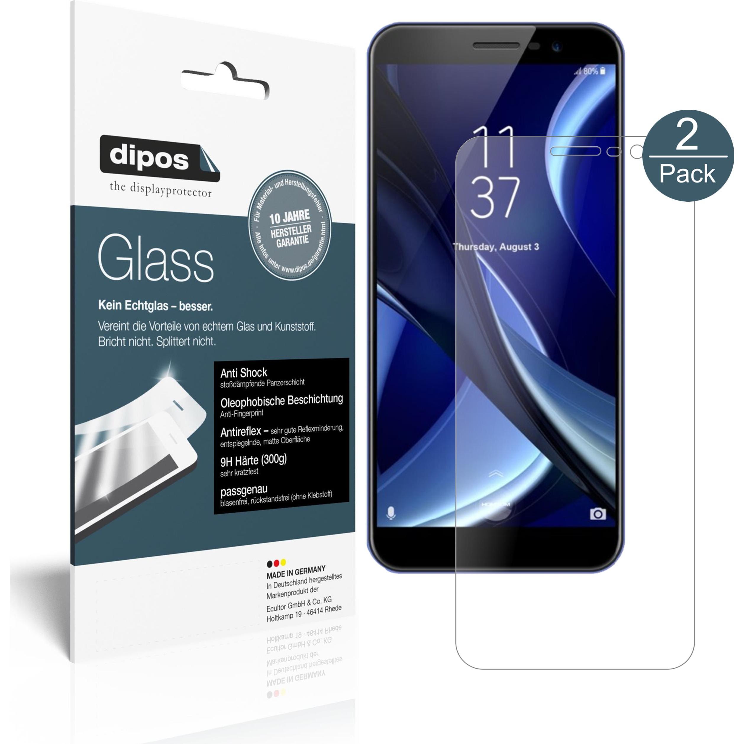 Dipos Displayschutz Anti-Shock (2 Stück, Homtom S16), Smartphone Schutzfolie, Transparent