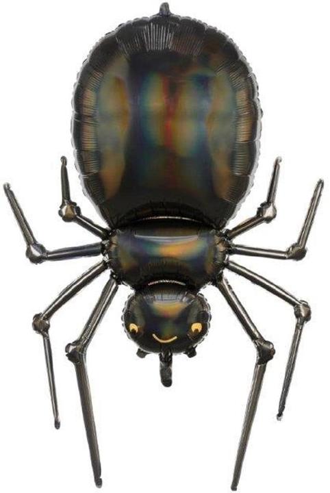 Partydeco Ragno a palloncino in alluminio nero iridescente (101 cm) (1 x)