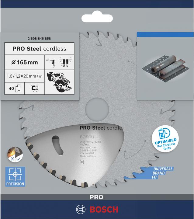 Actual product image Graphite PRO Steel cordless Kreissägeblatt, 165 x 1,6 x 20 mm