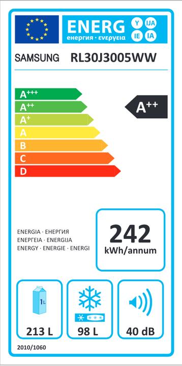 Energie-Label Samsung Rb30j3005ww/Ws (311 l)