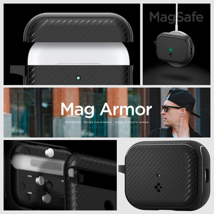 Produktbild Spigen MAG ARMOR MAGSAFE Apple AIRPODS PRO 1 / 2 MATTE BLACK