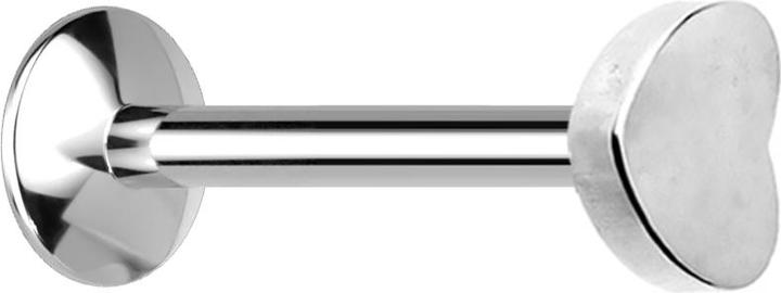 Immagine prodotto Star Piercing Micro UFO Labret filo interno argento con cuore (senza ottone, Acciaio chirurgico 316L)