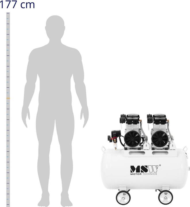 Image du produit MSW Compresseur sans huile - 100 L - 3000 W (8 bar, 100 l)