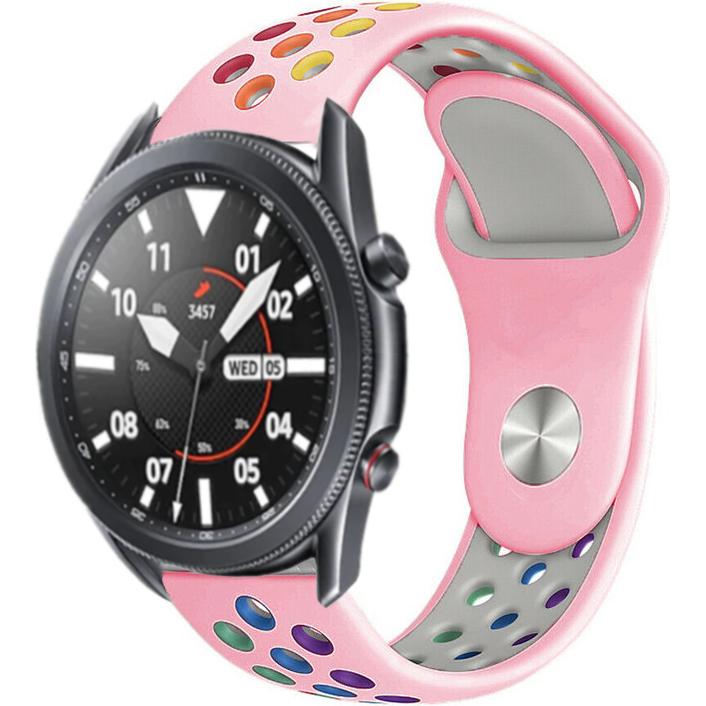 Strap-it Sportarmband (22 mm, Silikon), Uhrenarmband, Rosa, Mehrfarbig