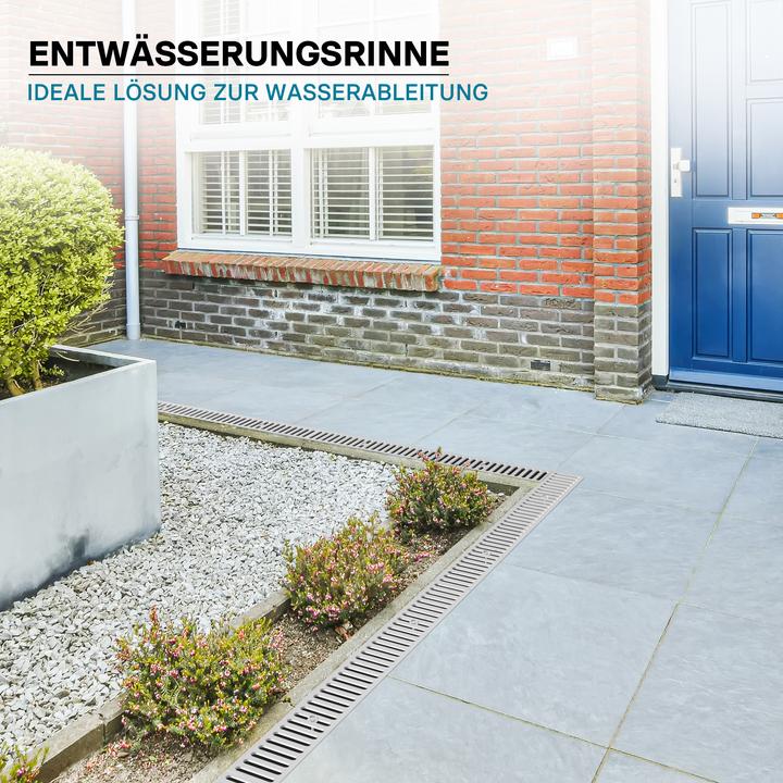 Image du produit Wiltec Caniveau de drainage 1m Grille de couverture 1,5t galvanisée Caniveau de drainage Caniveau de