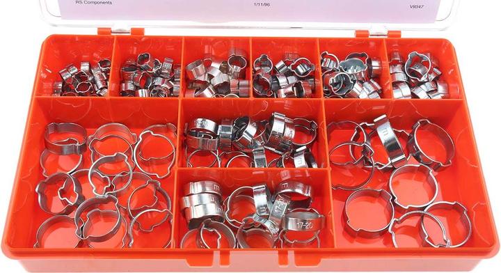 Actual product image RS PRO 200pcs zinc plated steel O clip kit