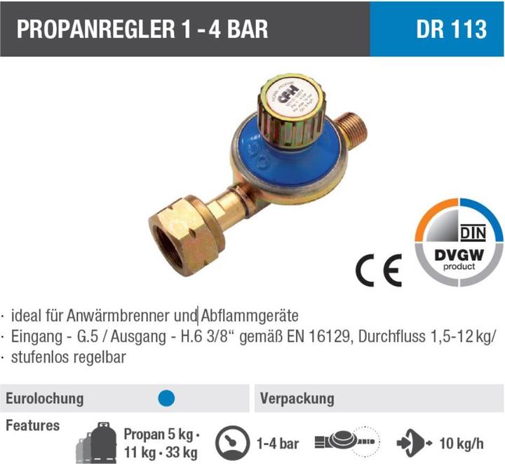 Productafbeelding CFH Propaanregelaar 1 - 4 bar