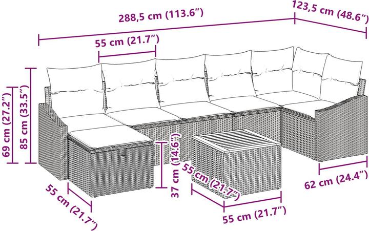 Produktbild vidaXL Gartensofa-set
