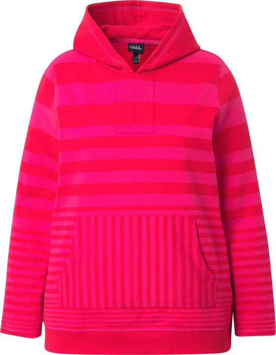 Immagine prodotto Ulla Popken Maglia con righe, cappuccio, tasca a marsupio e maniche lunghe (42, 44)