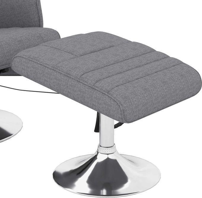Actual product image Swisshandel24 TV armchair footstool electric reclining function vibration massage remote control linen look dark