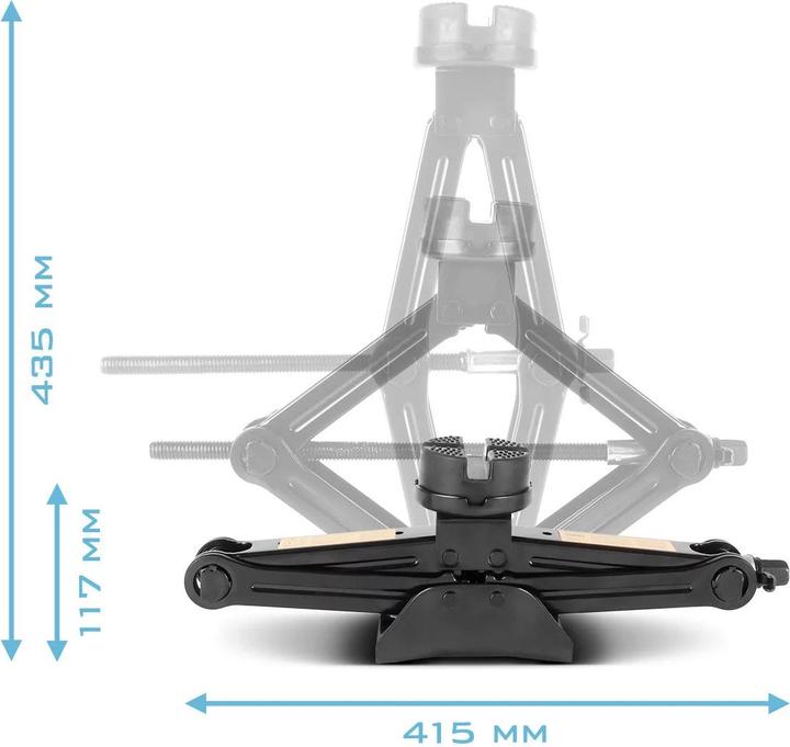 Image du produit Stahlwerk Scherenwagenheber mit Ratsche, 2.000 kg Hubkraft, Set mit Radmutterschlüssel und Tasche