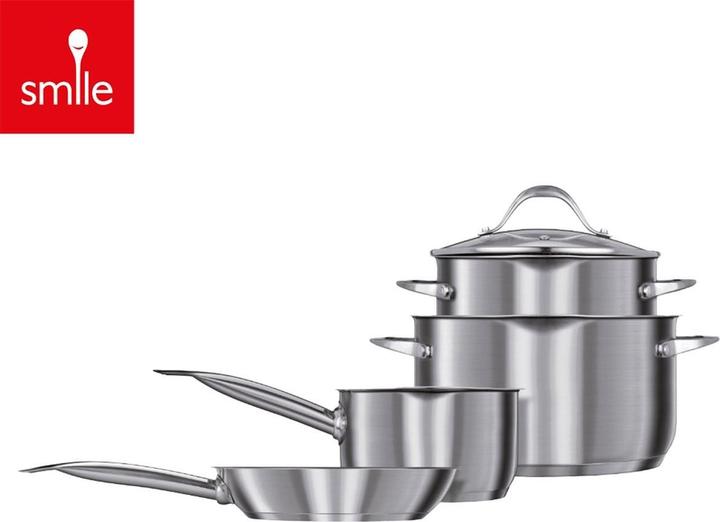 Immagine prodotto Smile MGK-20 Set di pentole da 7 pezzi (24 cm, Set di pentole e padelle da cucina, Acciaio inossidabile)