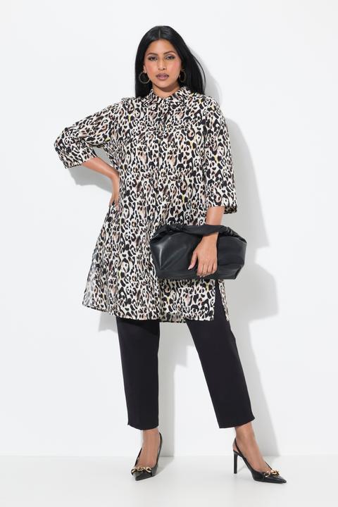 Produktbild Ulla Popken Lyocell-Longbluse, A-Linie, Hemdkragen, 3/4-Arm (46, 48)