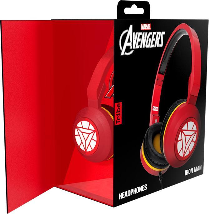 Actual product image Tribe Marvel stereo on-ear headphones with microphone and volume control for mobile - Iron man, HPW1160 (Cable)