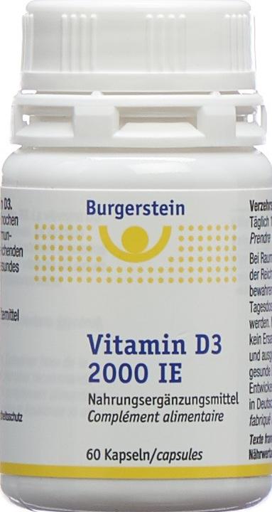 Immagine prodotto Burgerstein Vitamin D3 2000 IE (60 pz., Pillole, 79.63 ml)