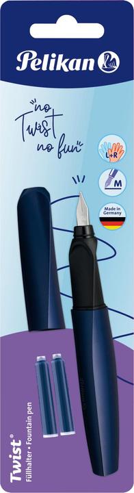 Actual product image Pelikan Twist Night Breeze M fountain pen for right & left hands (Night blue, 1x)