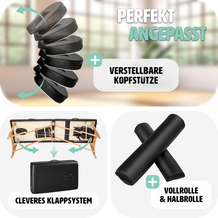 Image du produit tectake Ensemble de table de massage Freddi avec rouleaux de massage