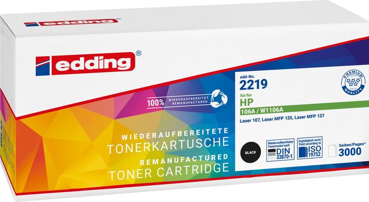 Immagine prodotto Edding EDD-2219 toner nero compatibile con HP 106A (W1106A) (FC)