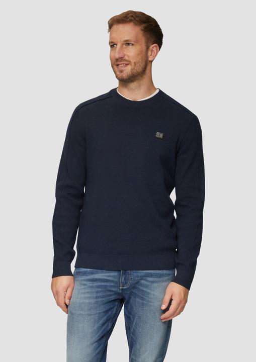Produktbild S.Oliver Strickpullover Strickpullover mit Nahtdetails und Logo (L)