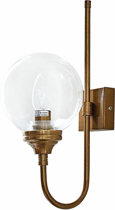 Loberon Wandlampe Anthé antikmessing/klar (E14)