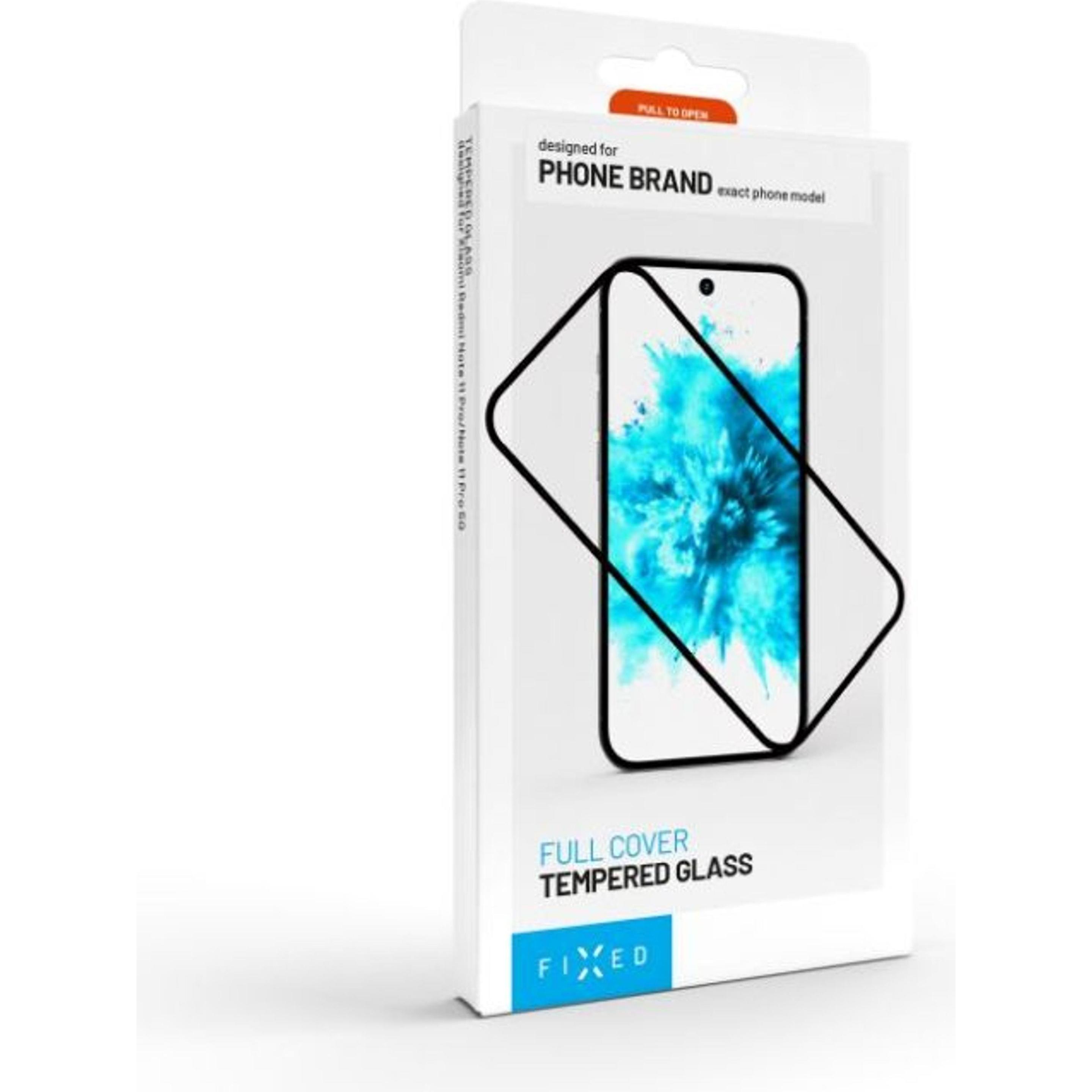 Fixed Protezione dello schermo in vetro temperato per XIAOMI Redmi Note 14, nero (Xiaomi Redmi Note 14), Pellicola protettiva smartphone, Nero
