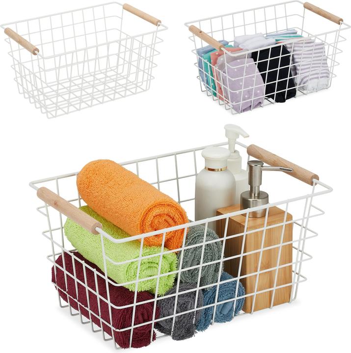 Relaxdays 3x wire basket (3 x, 31 x 21 x 16 cm)