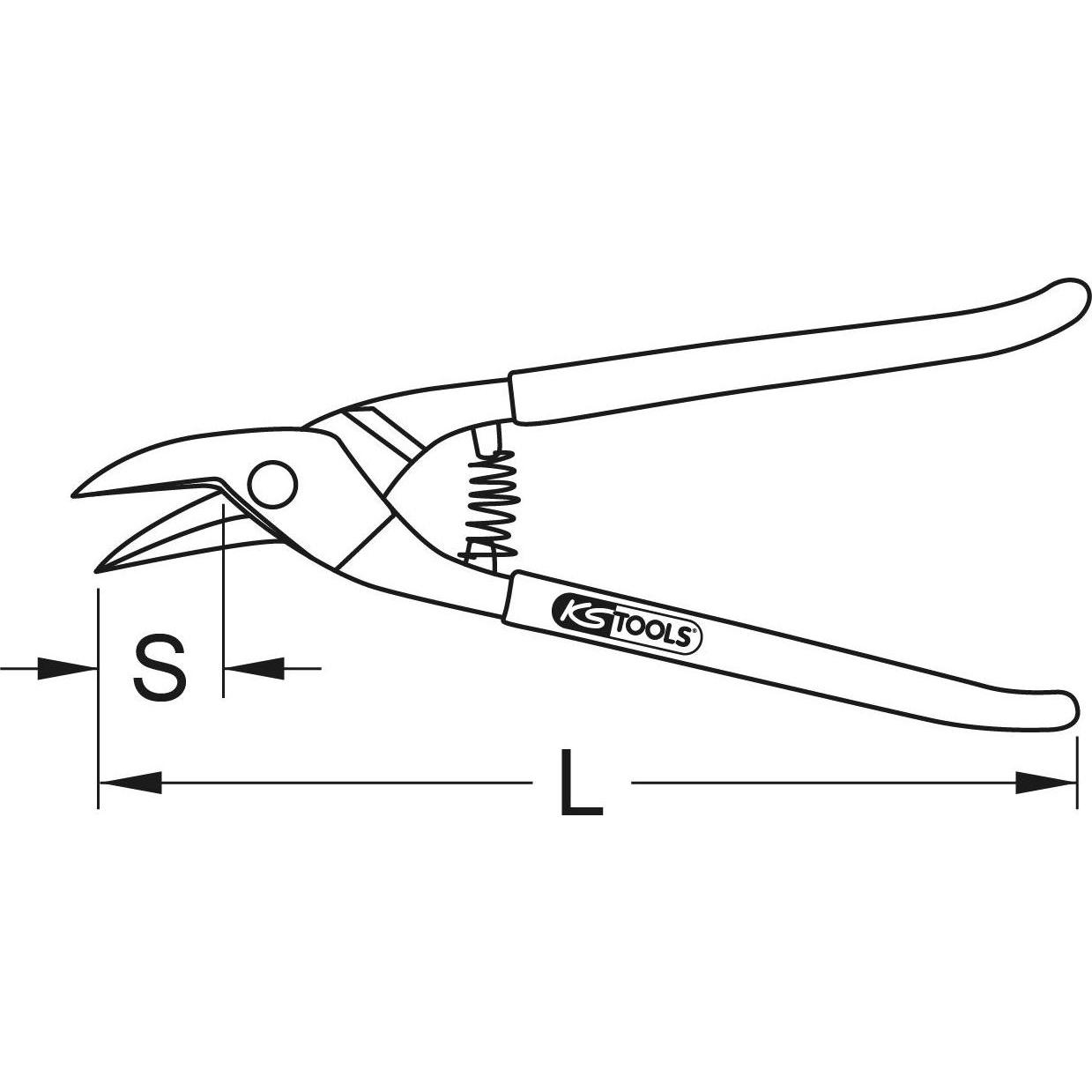 Thumbnail - KS Tools, Bolzenschneider + Seitenschneider, Lochschere (250 mm)