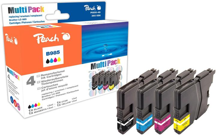 Image du produit Peach Cartouches d'encre économiques compatibles avec LC-985VAL (C, CF, M, Y)